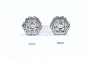 GPM TXMS010/+2MM ALUMINUM WHEEL HUB HEX (+2MM) 1/10 TRAXXAS MAXX MONSTER - GUN SILVER - TXMS010/+2MM-GS