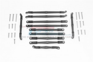 GPM TRX6160 ALUMINUM ADJUSTABLE UPPER & LOWER SUSPENSION LINKS  TRAXXAS TRX-6 - BLACK - TRX6160-BK