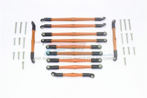 GPM TRX6160 ALUMINUM ADJUSTABLE UPPER & LOWER SUSPENSION LINKS  TRAXXAS TRX-6 - ORANGE - TRX6160-OR