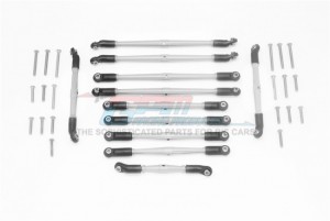 GPM TRX6160 ALUMINUM ADJUSTABLE UPPER & LOWER SUSPENSION LINKS  TRAXXAS TRX-6 - SILVER - TRX6160-S
