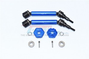 GPM TXMS123AHEX HARDEN FRONT / REAR ADJUSTABLE CVD DRIVE SHAFT HEX ADAPTER +2MM 1/10 TRAXXAS MAXX - BLUE - TXMS123AHEX-B