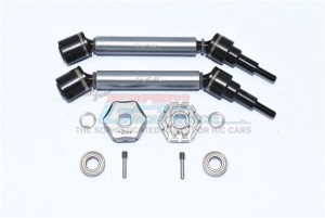 GPM TXMS123AHEX HARDEN FRONT / REAR ADJUSTABLE CVD DRIVE SHAFT HEX ADAPTER +2MM 1/10 TRAXXAS MAXX - GUN SILVER - TXMS123AHEX-GS