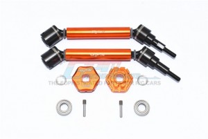 GPM TXMS123AHEX HARDEN FRONT / REAR ADJUSTABLE CVD DRIVE SHAFT HEX ADAPTER +2MM 1/10 TRAXXAS MAXX - ORANGE - TXMS123AHEX-OR