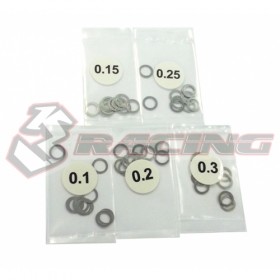 3RACING 3RAC-SW05/V2 Stainless Steel 5mm Shim Spacer 0.1/0.15/0.2/0.25/0.3mm Thickness 10pcs Each - 3RAC-SW05/V2