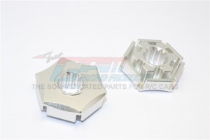 GPM TXM006/+3 ALUMINIUM WHEEL HEX CLAW (+3MM)  FOR 6S TRAXXAS XMAXX 6S - Silver - TXM006/+3-S