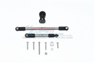 GPM RACING CC216025S ALUMINUM SERVO HORN WITH STAINLESS STEEL ADJUSTABLE STEERING LINK  FOR 1/10 RC TAMIYA CC-02 TRUCK - BLACK - CC216025S-BK