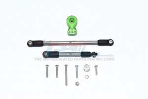 GPM RACING CC216025S ALUMINUM SERVO HORN WITH STAINLESS STEEL ADJUSTABLE STEERING LINK  FOR 1/10 RC TAMIYA CC-02 TRUCK - GREEN - CC216025S-G