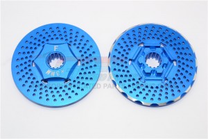 GPM TXM006F/DISK ALUMINIUM FRONT WHEEL HEX CLAW +3MM WITH BRAKE DISK FOR 6S TRAXXAS XMAXX 6S - Blue - TXM006F/DISK-B