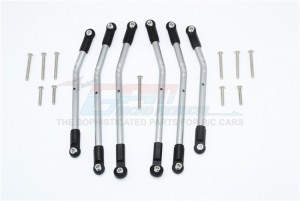 GPM TRX4160A ALUMINIUM ADJUSTABLE SUSPENSION LINKS TRAXXAS-1/10 TRX4 DEFENDER TRAIL CRAWLER - GUN SILVR - TRX4160A-GS-BEBK