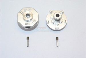 ALUMINIUM WHEEL HEX CLAW (+6MM) TRAXXAS E-REVO - Silver - ER006/+6-S