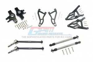 GPM RACING UDR1000 ALUMINUM F UPPER&LOWER ARMS+KNUCKLE ARMS+HARDEN STEEL CVD SST TURNBUCKLE 1/7 UNLIMITED DESERT RACER PRO-SCALE 4X4-85076-4 - BLACK - UDR1000-BK
