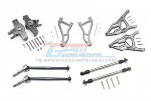 GPM RACING UDR1000 ALUMINUM F UPPER&LOWER ARMS+KNUCKLE ARMS+HARDEN STEEL CVD SST TURNBUCKLE 1/7 UNLIMITED DESERT RACER PRO-SCALE 4X4-85076-4 - GUN SIVLER - UDR1000-GS