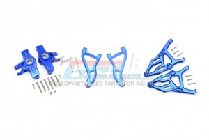 GPM RACING UDR2154A55 ALUMINUM FRONT UPPER&LOWER ARMS+KNUCKLE ARMS SET 1/7 UNLIMITED DESERT RACER PRO-SCALE 4X4-85076-4 - BLUE - UDR2154A55-B