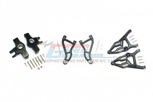 GPM RACING UDR2154A55 ALUMINUM FRONT UPPER&LOWER ARMS+KNUCKLE ARMS SET 1/7 UNLIMITED DESERT RACER PRO-SCALE 4X4-85076-4 - BLACK - UDR2154A55-BK