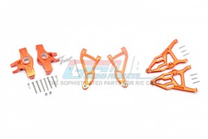 GPM RACING UDR2154A55 ALUMINUM FRONT UPPER&LOWER ARMS+KNUCKLE ARMS SET 1/7 UNLIMITED DESERT RACER PRO-SCALE 4X4-85076-4 - ORANGE - UDR2154A55-OR