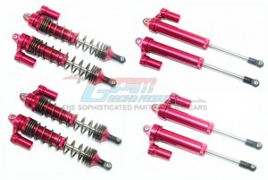 GPM RACING UDR35960FR/L ALUMINUM FRONT+REAR L-SHAPE PIGGY BACK DAMPER 1/7 UNLIMITED DESERT RACER PRO-SCALE 4X4-85076-4 - RED - UDR35960FR/L-R