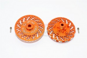 ALUMINIUM WHEEL HEX CLAW +2MM WITH BRAKE DISK TRAXXAS E-REVO - Orange - ER0062MM/2-GS