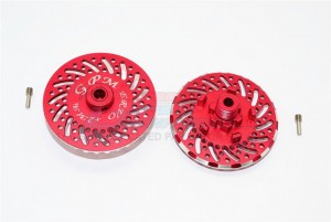 ALUMINIUM WHEEL HEX CLAW +2MM WITH BRAKE DISK TRAXXAS E-REVO - Red - ER0062MM/2-OR