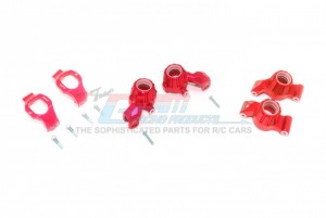 GPM RACING TXMS192122 ALU FRONT C-HUBS FRONT & REAR KNUCKLE ARMS 1/10 TRAXXAS MAXX MONSTER / 1/8 MAXX SLASH 6S - RED - TXMS192122-R