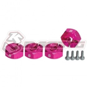 3RACING 3RAC-WX125 Aluminum Wheel Adaptor - 5mm For 1/10 RC SAKURA S64 D4 CAR - PINK - 3RAC-WX125/PK
