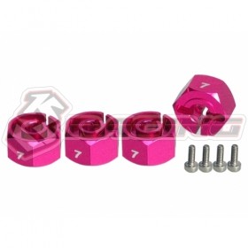 3RACING 3RAC-WX127 Wheel Adaptor (7mm) For 1/10 SAKURA D3 D4 RC CAR - PINK - 3RAC-WX127/PK