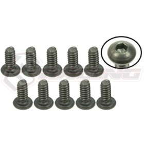 3RACING  TS-BS4140M #4-40 x 1/4 Titanium Button Head Hex Socket - Machine (10 Pcs) - TS-BS4140M