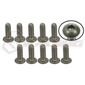3RACING  TS-BS4516M #4-40 x 5/16 Titanium Button Head Hex Socket - Machine (10 Pcs) - TS-BS4516M