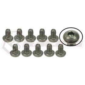 3RACING  TS-BSM203M M2 x 3 Titanium Button Head Hex Socket - Machine (10 Pcs) - TS-BSM203M