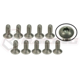 3RACING  TS-FS4516M #4-40 x 5/16 Titanium Flat Head Hex Socket - Machine (10 Pcs) - TS-FS4516M