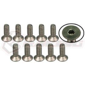 3RACING TS-FSM206M M2 x 6 Titanium Flat Head Hex Socket - Machine (10 Pcs) - TS-FSM206M