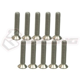 3RACING   TS-FSM2614M M2.6 X 14 Titanium Flat Head Hex Socket - Machine (10 Pcs) - TS-FSM2614M