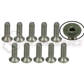 3RACING  TS-FSM310M M3 x 10 Titanium Flat Head Hex Socket - Machine (10 Pcs) - TS-FSM310M