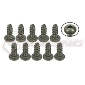 3RACING  TS-BSM308S M3 x 8 Titanium Button Head Hex Socket - Self Tapping (10 Pcs) - TS-BSM308S