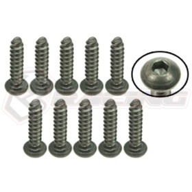 3RACING  TS-BSM312S M3 x 12 Titanium Button Head Hex Socket - Self Tapping (10 Pcs) - TS-BSM312S