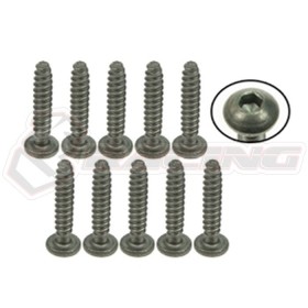 3RACING   TS-BSM315S M3 x 15 Titanium Button Head Hex Socket - Self Tapping (10 Pcs) - TS-BSM315S