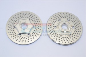 GPM TXM006F/DISK ALUMINIUM FRONT WHEEL HEX CLAW +3MM WITH BRAKE DISK FOR 6S TRAXXAS XMAXX 6S - Gun Silver - TXM006F/DISK-GS