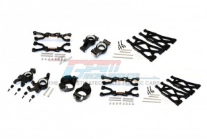 GPM TXM100 ALUMINUM FRONT&REAR UPPER LOWER ARMS FRONT C HUBS FRONT KNCUKLE ARMS SET FOR TRAXXAS X-MAXX - BLACK - TXM100-BK