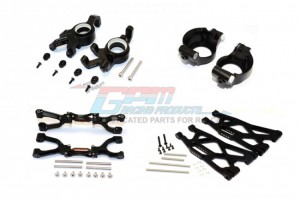 GPM TXM54551921 ALUMINUM FRONT UPPER LOWER ARMS C HUBS KNCUKLE ARMS SET FOR X-MAXX TRAXXAS X-MAXX - BLACK - TXM54551921-BK