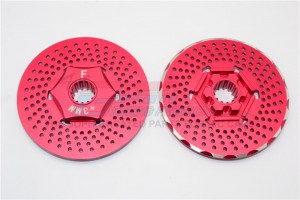 GPM TXM006F/DISK ALUMINIUM FRONT WHEEL HEX CLAW +3MM WITH BRAKE DISK FOR 6S TRAXXAS XMAXX 6S - TXM006F/DISK-R