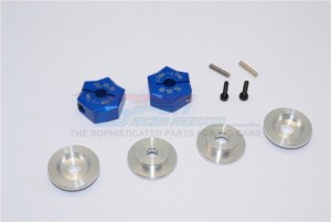 GPM RACING ADT1217/8MM ALUMINIUM HEX ADAPTER FROM 12MM CONVERT TO 17MM WITH 8MM THICKNESS - BLUE - ADT1217/8MM-B