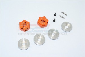 GPM RACING ADT1217/8MM ALUMINIUM HEX ADAPTER FROM 12MM CONVERT TO 17MM WITH 8MM THICKNESS - ORANGE - ADT1217/8MM-OR