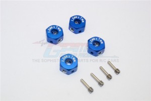 GPM RACING ADT127/4 ALUMINIUM UNIVERSAL HEX ADAPTER 12MMX7MM - BLUE - ADT127/4-B
