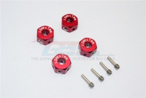 GPM RACING ADT127/4 ALUMINIUM UNIVERSAL HEX ADAPTER 12MMX7MM - RED - ADT127/4-R