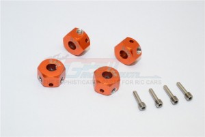 GPM RACING ADT128/4 ALUMINIUM UNIVERSAL HEX ADAPTER 12MMX8MM - ORANGE - ADT128/4-OR