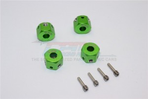 GPM RACING ADT129/4 ALUMINIUM UNIVERSAL HEX ADAPTER 12MM X 9MM - GREEN - ADT129/4-G