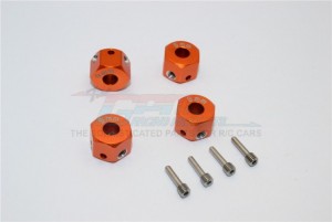 GPM RACING ADT129/4 ALUMINIUM UNIVERSAL HEX ADAPTER 12MM X 9MM - ORANGE - ADT129/4-OR