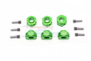 GPM TRX6010/6MM ALUMINUM HEX ADAPTERS 6MM THICK 1/10 TRAXXAS TRX-6 - GREEN - TRX6010/6MM-G
