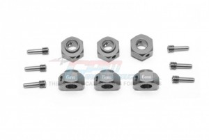 GPM TRX6010/6MM ALUMINUM HEX ADAPTERS 6MM THICK 1/10 TRAXXAS TRX-6 - GUN SIVLER - TRX6010/6MM-GS