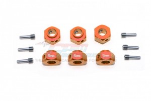 GPM TRX6010/6MM ALUMINUM HEX ADAPTERS 6MM THICK 1/10 TRAXXAS TRX-6 - ORANGE - TRX6010/6MM-OR
