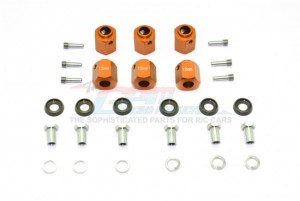 GPM TRX6010/12MM ALUMINUM HEX ADAPTERS 12MM THICK THICK 1/10 TRAXXAS TRX-6 - ORANGE - TRX6010/12MM-OR